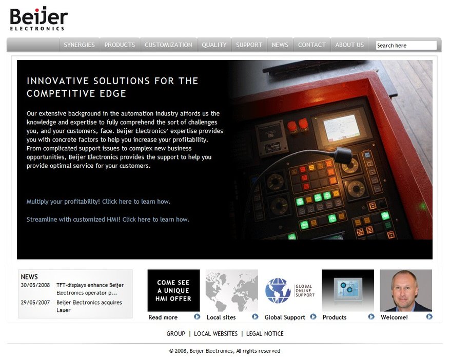 Firma Beijer Electronics publikuje nową stronę internetową przeznaczoną dla konstruktorów maszyn